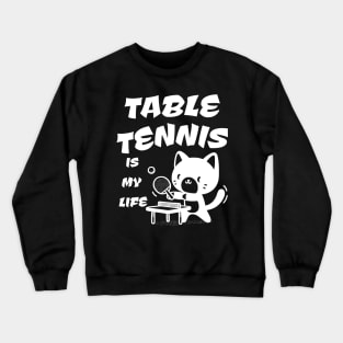 Cool Cat Playing Table Tennis Crewneck Sweatshirt